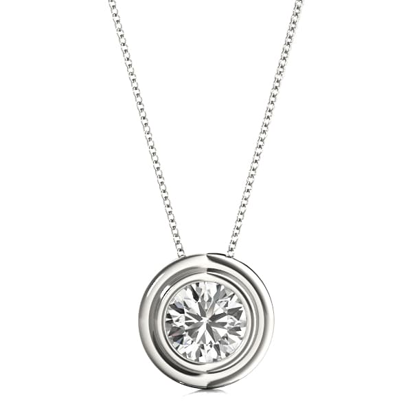 Bezel Set Round Solitaire Pendant — 1/4 CT — View 1
