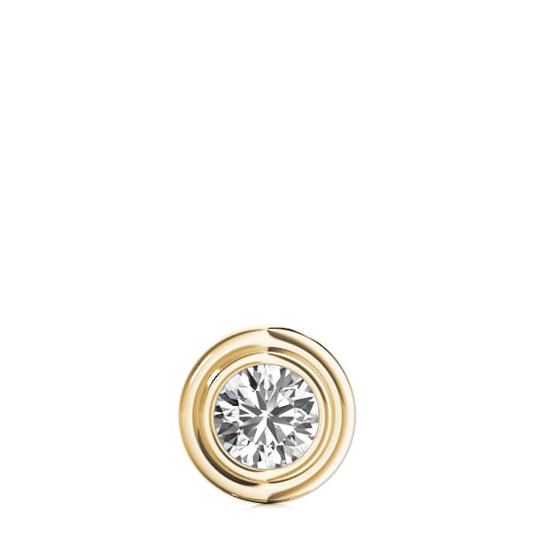 Bezel Set Round Solitaire Pendant (1/2 ct. tw.), On hand view in yellow gold