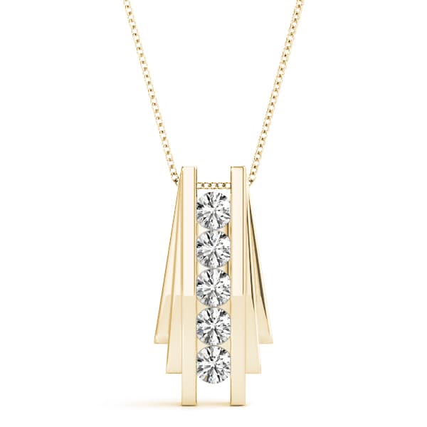 Fashion Pendant (1/4 ct. tw.), Front view in yellow gold