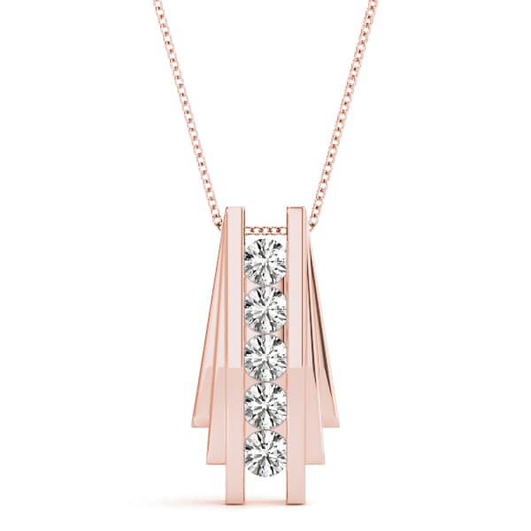 Fashion Pendant (1/2 ct. tw.), Front view in rose gold