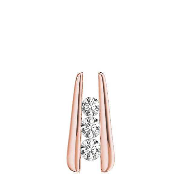 3-Stone Drop Pendant (1/2 ct. tw.), On hand view in rose gold