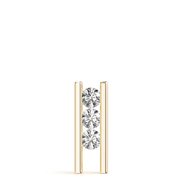 3 Stone Pendant (1/4 ct. tw.), On hand view in yellow gold