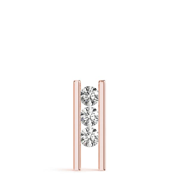 3 Stone Pendant (1/4 ct. tw.), On hand view in rose gold