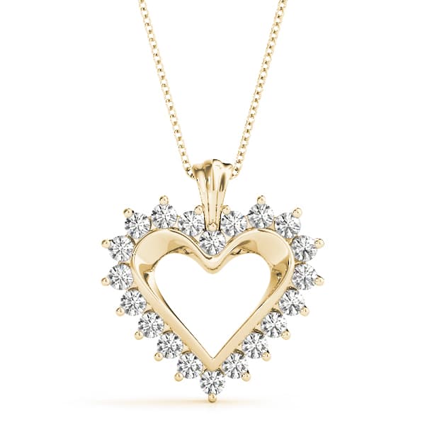 Heart Pendant (1.04 ct. tw.), Front view in yellow gold