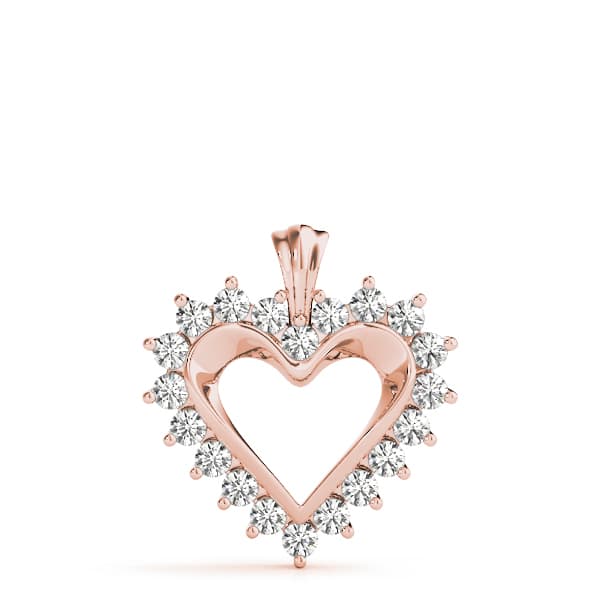 Heart Pendant (1.04 ct. tw.), On hand view in rose gold