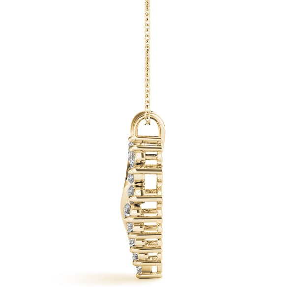 Heart Pendant (1.04 ct. tw.), Side view in yellow gold