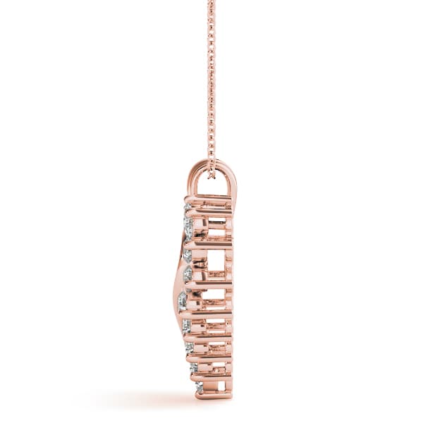 Heart Pendant (1.04 ct. tw.), Side view in rose gold
