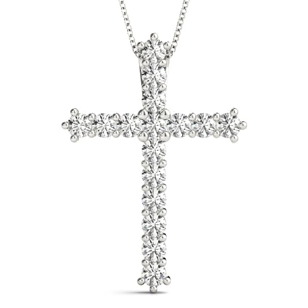 Shared-Prong Cross Pendent — 1/4 CT — View 1