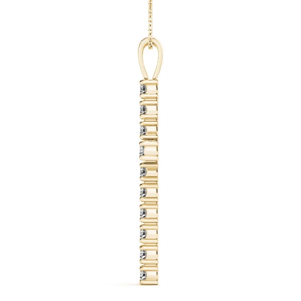 Cross Pendant (1/4 ct. tw.), Side view in yellow gold