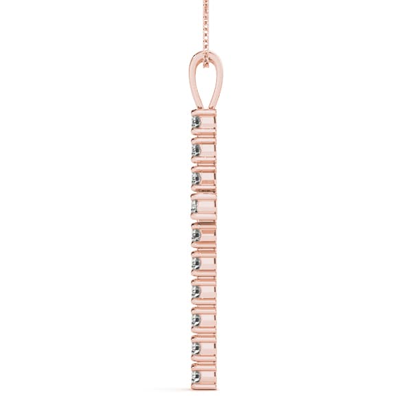Cross Pendant (1/4 ct. tw.), Side view in rose gold
