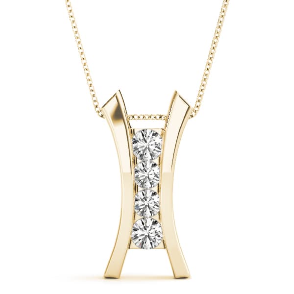 Fashion Pendant (1/2 ct. tw.), Front view in yellow gold