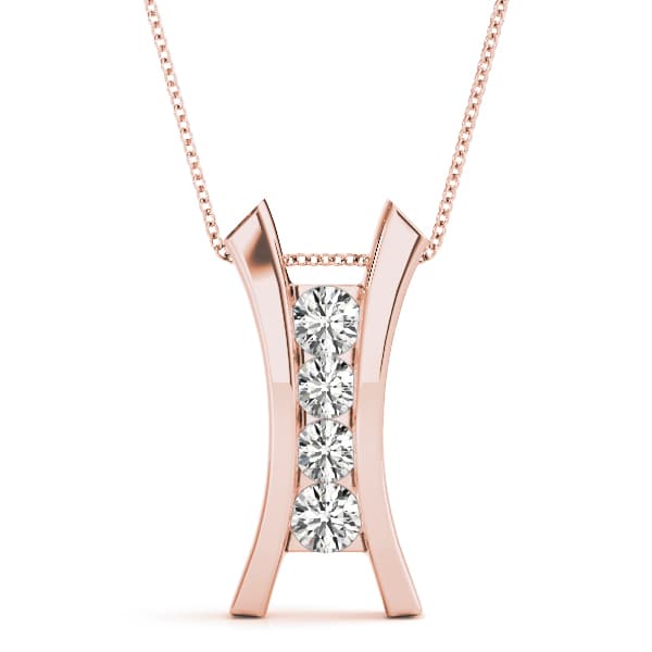 Fashion Pendant (1/2 ct. tw.), Front view in rose gold