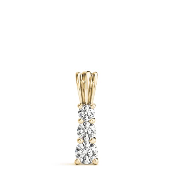 3-Stone Drop Pendant (3/4 ct. tw.), On hand view in yellow gold