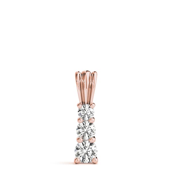 3-Stone Drop Pendant (3/4 ct. tw.), On hand view in rose gold