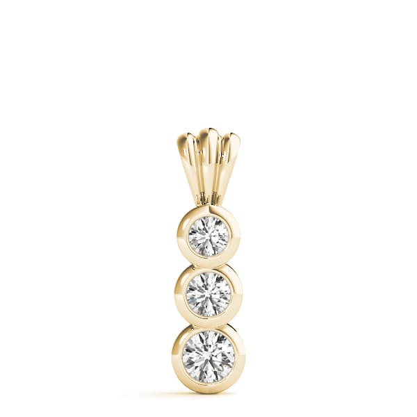 3 Stone Pendant (1/4 ct. tw.), On hand view in yellow gold