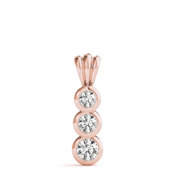 3 Stone Pendant (1/2 ct. tw.), On hand view in rose gold