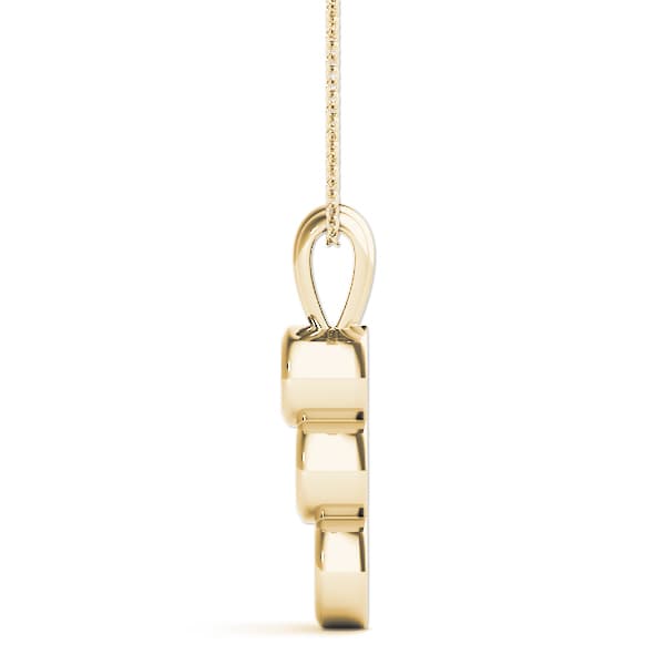 3 Stone Pendant (1/4 ct. tw.), Side view in yellow gold
