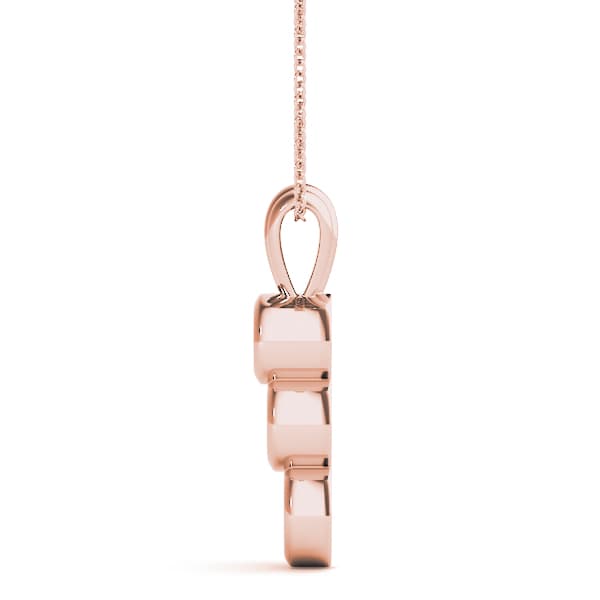 3 Stone Pendant (1/2 ct. tw.), Side view in rose gold