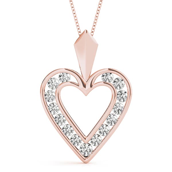 Heart Pendant (1/4 ct. tw.), Front view in rose gold