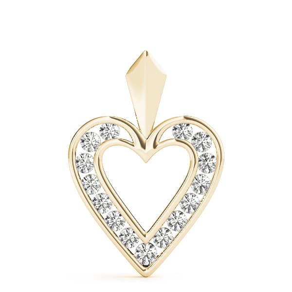 Heart Pendant (0.46 ct. tw.), On hand view in yellow gold