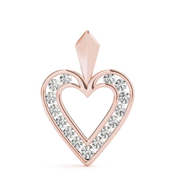 Heart Pendant (1/4 ct. tw.), On hand view in rose gold