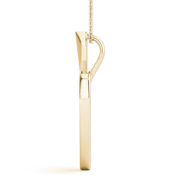 Heart Pendant (0.46 ct. tw.), Side view in yellow gold