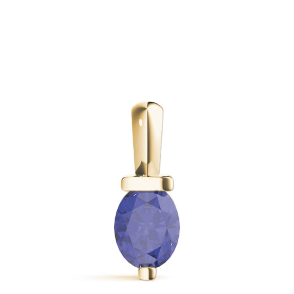 Oval Gemstone Pendant, On hand view in yellow gold