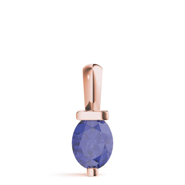 Oval Gemstone Pendant, On hand view in rose gold