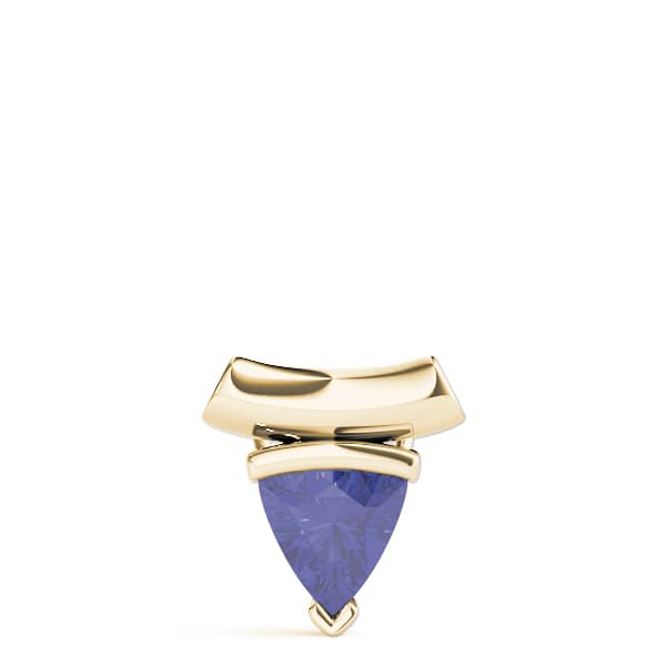 Trillion Gemstone Pendant, On hand view in yellow gold