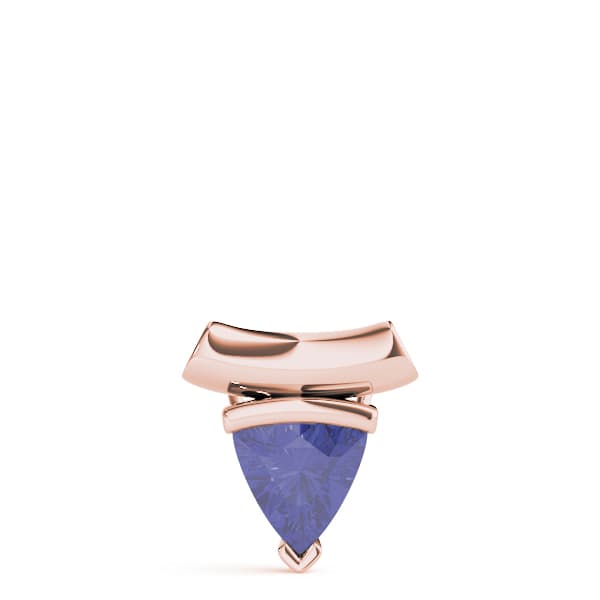 Trillion Gemstone Pendant, On hand view in rose gold