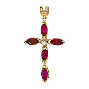 Religious Cross Pendant — White Gold