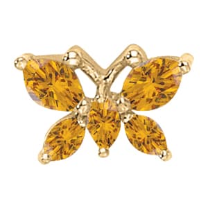 Butterfly Shape Color Pendant — White Gold
