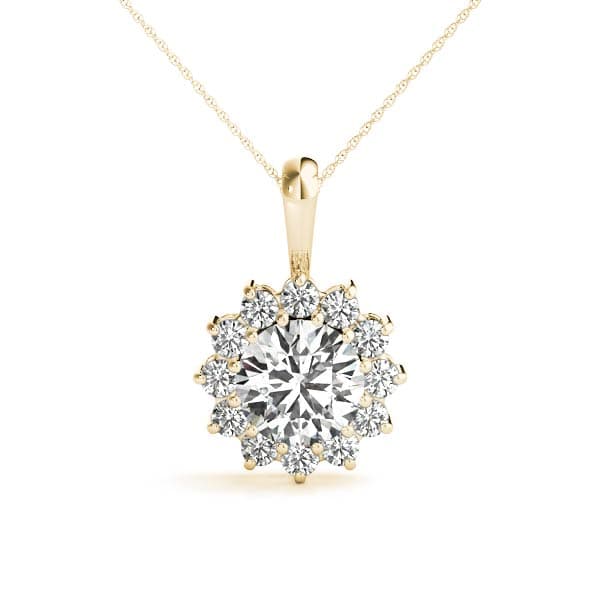 Round Gemstone Pendant (3/8 ct. tw.), Front view in yellow gold