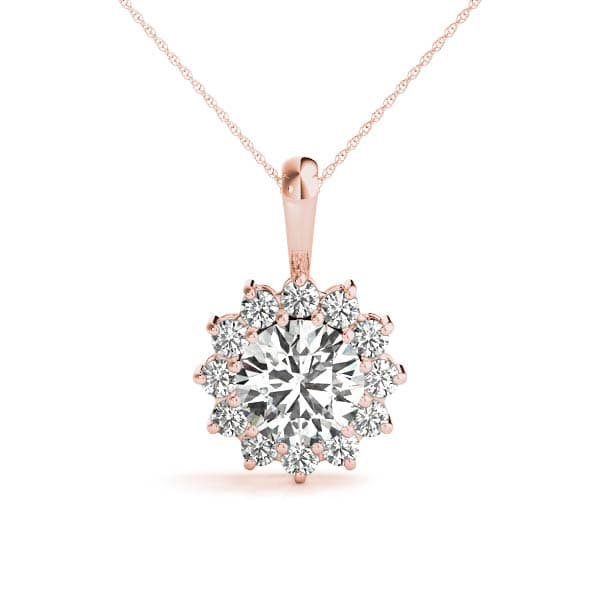 Round Gemstone Pendant (3/8 ct. tw.), Front view in rose gold