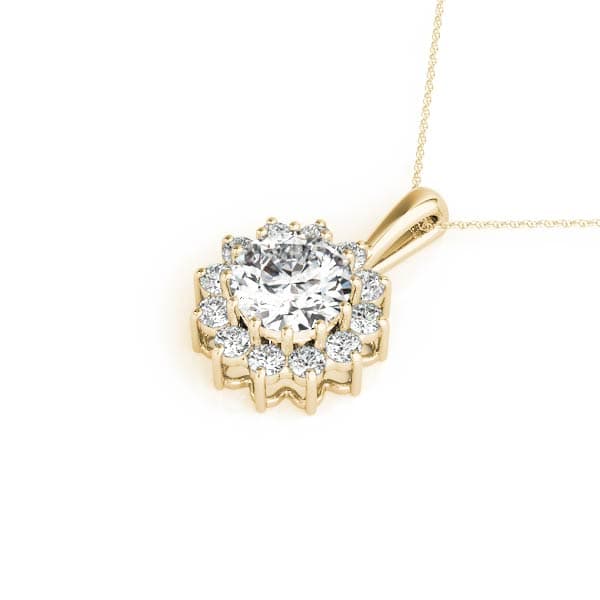Round Gemstone Pendant (3/8 ct. tw.), Side view in yellow gold