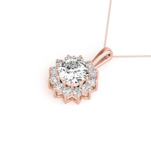 Round Gemstone Pendant (3/8 ct. tw.), Side view in rose gold