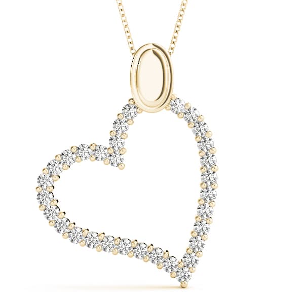 Heart Pendant (1.08 ct. tw.), Front view in yellow gold