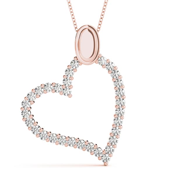 Heart Pendant (0.54 ct. tw.), Front view in rose gold