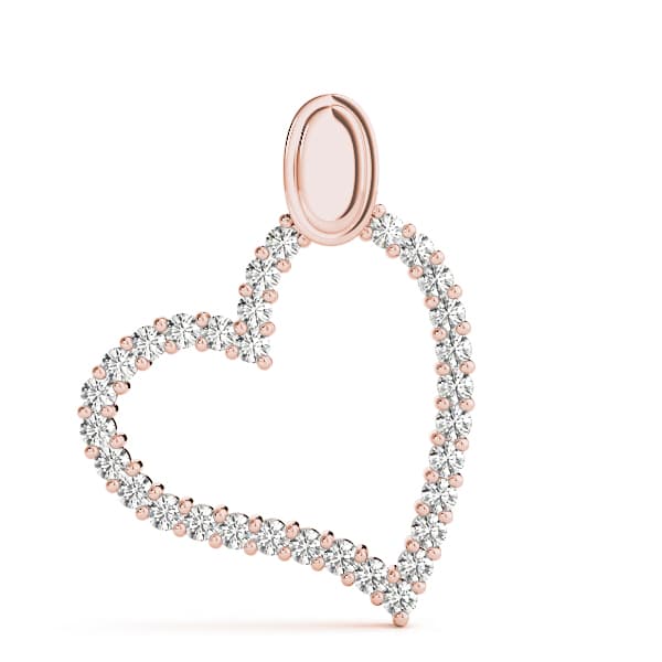 Heart Pendant (0.54 ct. tw.), On hand view in rose gold