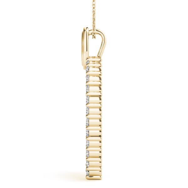 Heart Pendant (1.08 ct. tw.), Side view in yellow gold