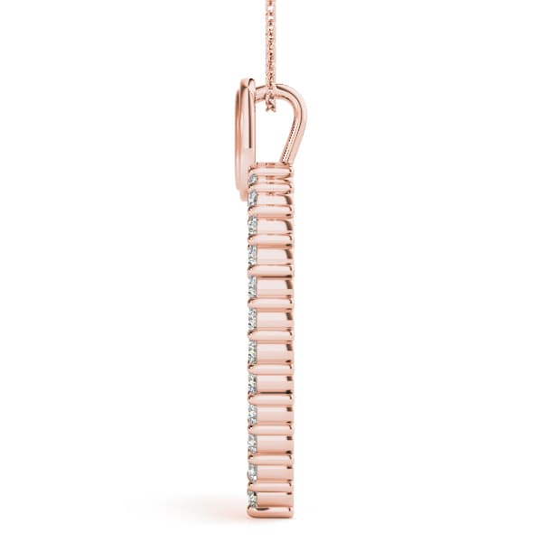 Heart Pendant (0.54 ct. tw.), Side view in rose gold