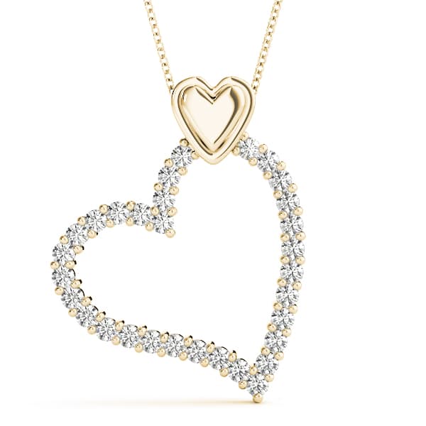 Heart Pendant (1/4 ct. tw.), Front view in yellow gold