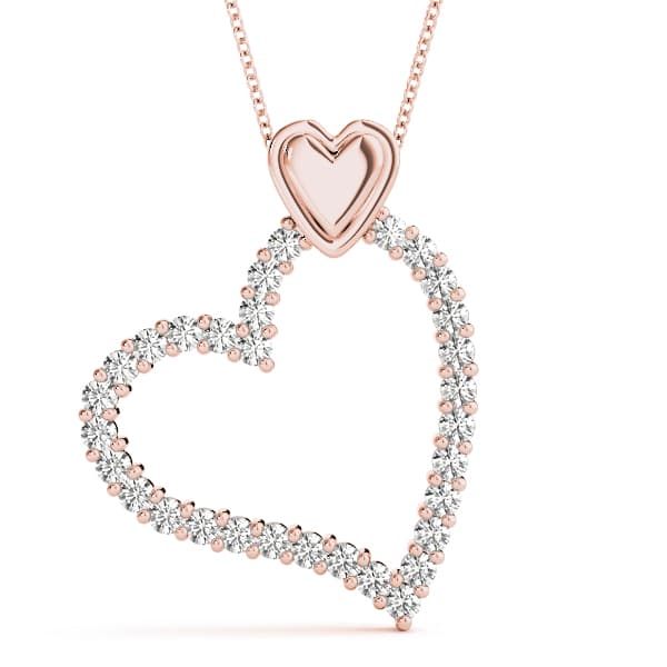 Heart Pendant (1/4 ct. tw.), Front view in rose gold