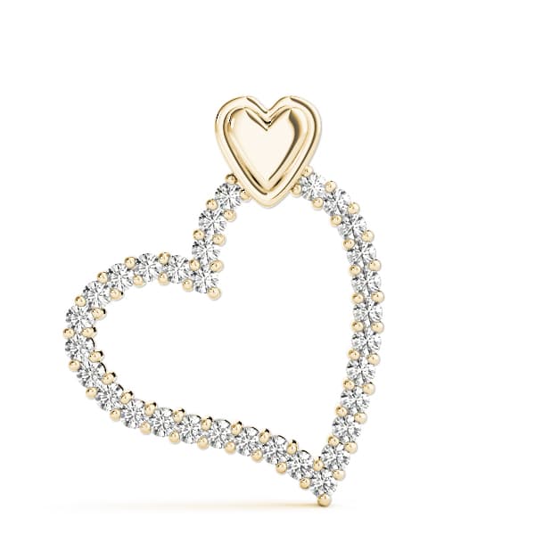 Heart Pendant (1/4 ct. tw.), On hand view in yellow gold