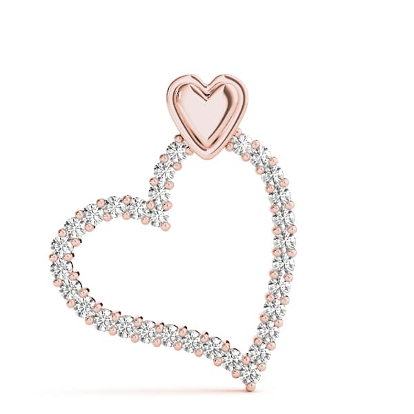 Heart Pendant (1/4 ct. tw.), On hand view in rose gold