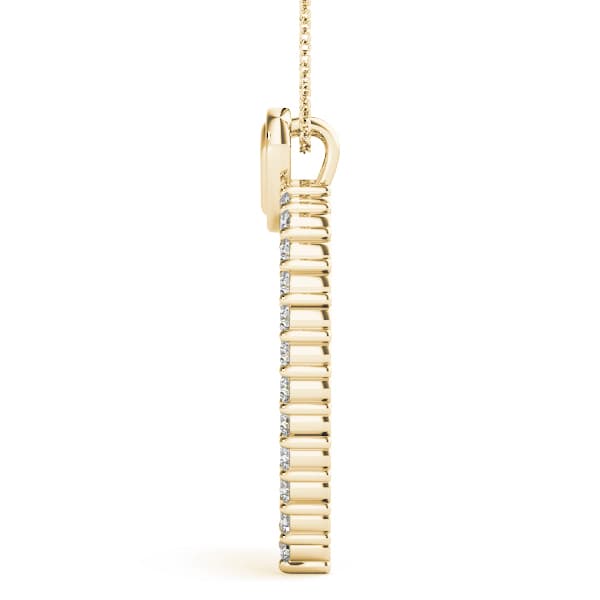 Heart Pendant (1/4 ct. tw.), Side view in yellow gold