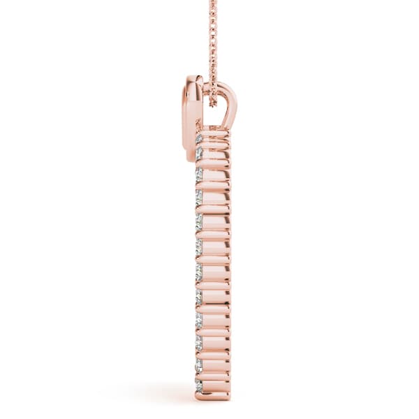 Heart Pendant (1/4 ct. tw.), Side view in rose gold