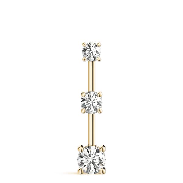 3-Stone Drop Pendant (2 ct. tw.), On hand view in yellow gold