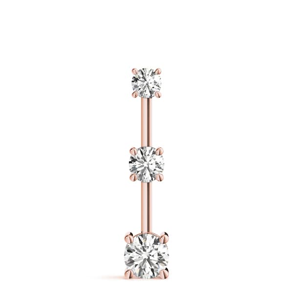 3-Stone Drop Pendant (1 ct. tw.), On hand view in rose gold