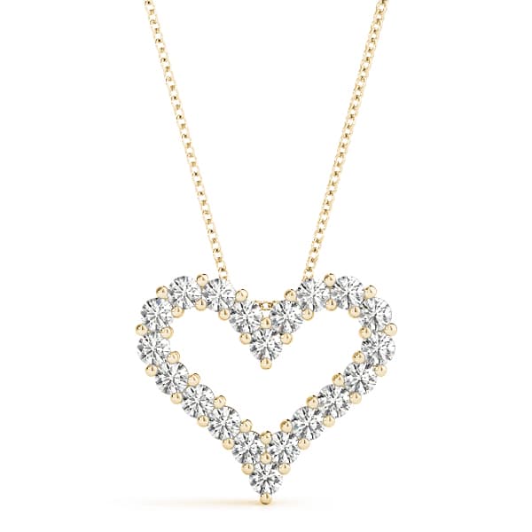 Heart Pendant (1/4 ct. tw.), Front view in yellow gold